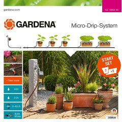 GARDENA mds-startovací sada pro rostliny v květináčích M s automatikou (redukční přístroj + rozvody + kapače + zavlažovací počítač)